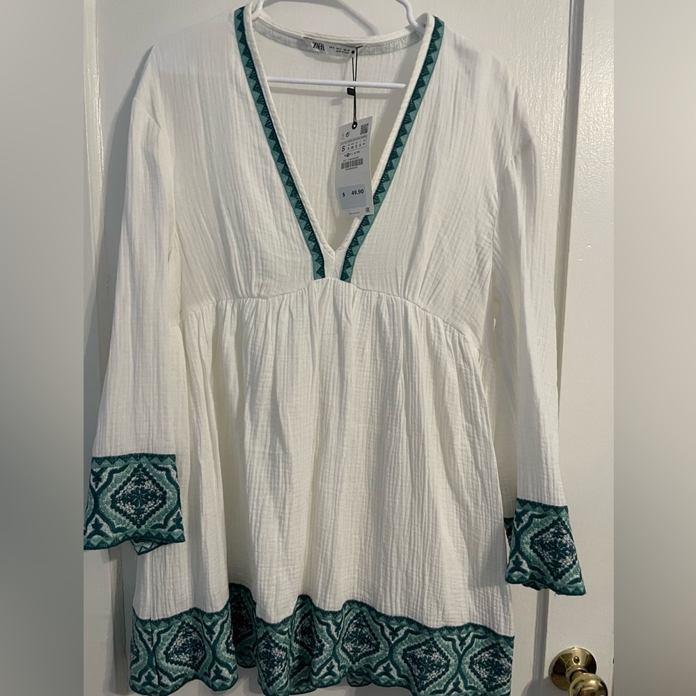 Women| Zara Summer Tunic Dress (White) - Picture 2 of 7